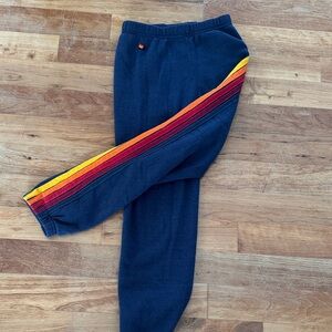Aviator Nation Kids Dark Blue Joggers with Colorful Stripe